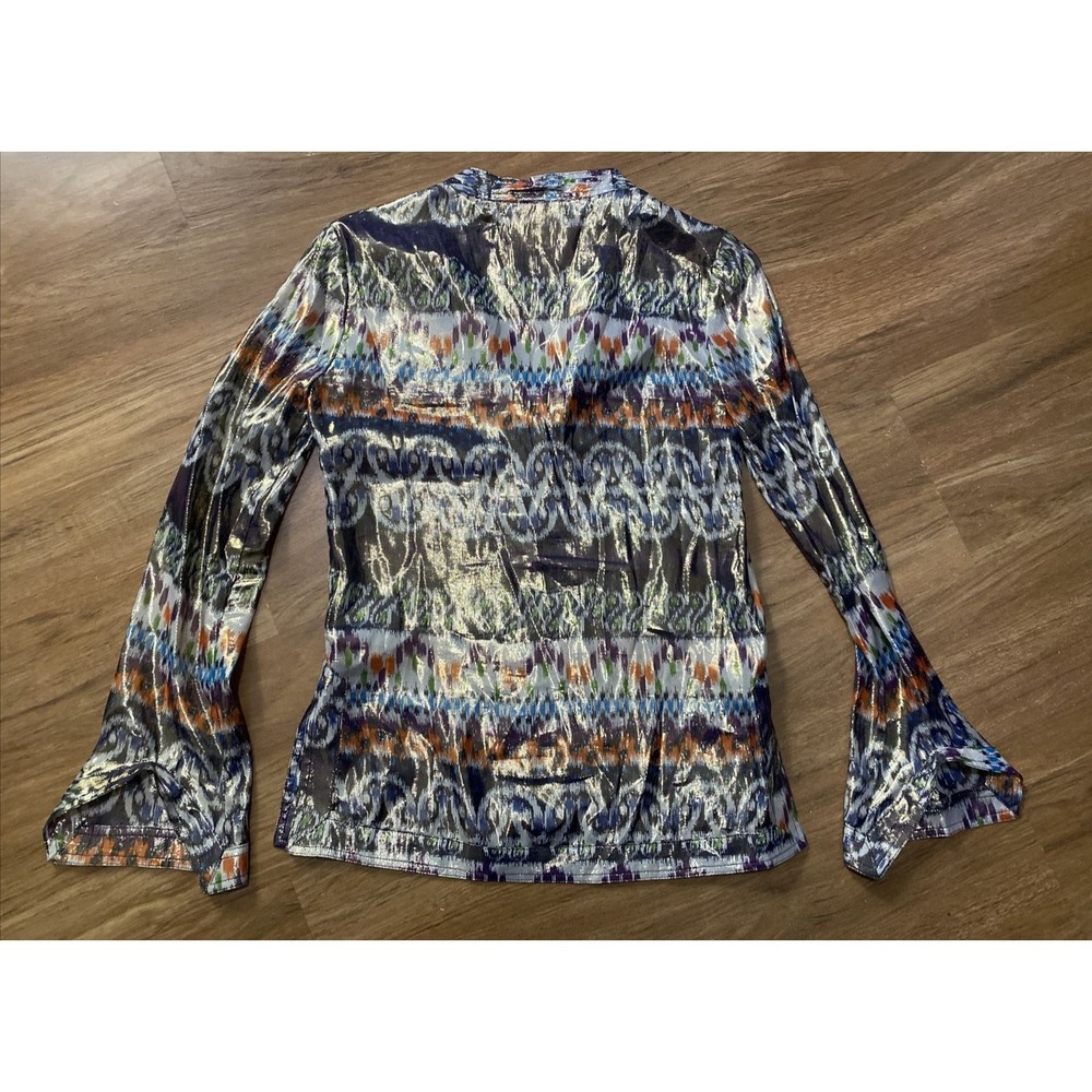 Tory Burch Multicolor Metallic gold Silk Tunic Blouse Size 0 - Picture 2 of 7